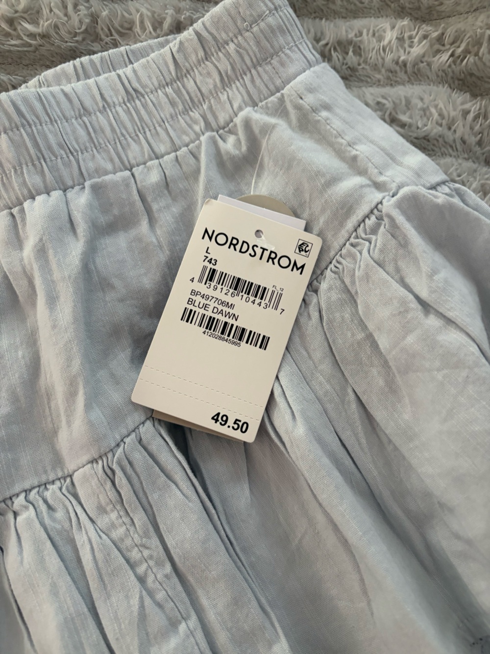 Nordstrom BP Light Blue Tiered Ruffle Mini Skort — Large - Picture 2 of 6